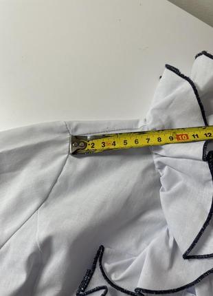 Блузка сорочка шкільна нарядна блузка для дівчинки 6-8 років шкільна красива сорочка з жабо для дівчинки святкова сорочка для дівчинки 6