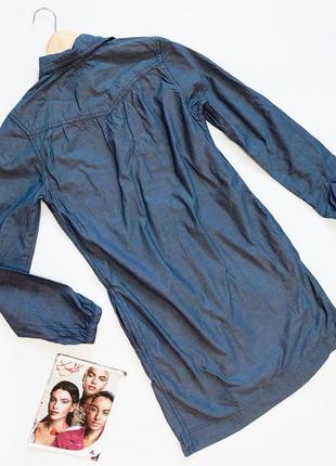 Женское джинсовое платье прямого кроя с воротником и пуговицами с длинным рукавом, рукав регулируется на пуговице от бренда h&amp;m6 фото