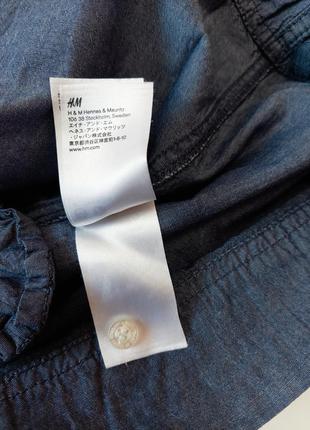 Женское джинсовое платье прямого кроя с воротником и пуговицами с длинным рукавом, рукав регулируется на пуговице от бренда h&amp;m5 фото