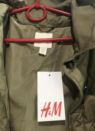 Куртка стёганная h&m оливкова (хакі)новая ( 46-52)8 фото