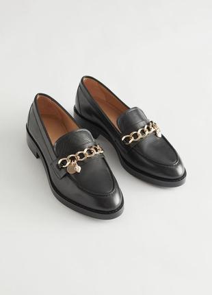 Лофери chain embellished leather loafers / 37,40