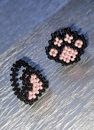 Каблучки з бісеру (2 шт)🩷🖤