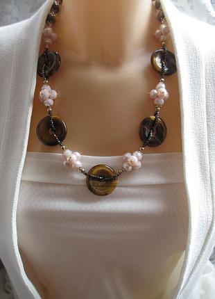 Кольє з тигрового ока