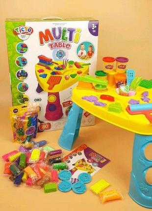 Дитячий ігровий набір для творчості multi table danko toys столик + пісок пластилін тісто (mtb-01-01)