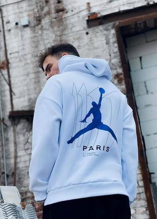 Новинка! тёплое худи на флисе jordan x paris saint-germain