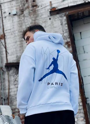 Новинка! тёплое худи на флисе jordan x paris saint-germain