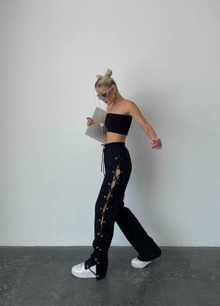 Штаны со шнуровкой5 фото