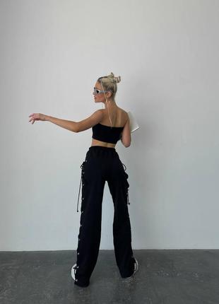 Штаны со шнуровкой8 фото