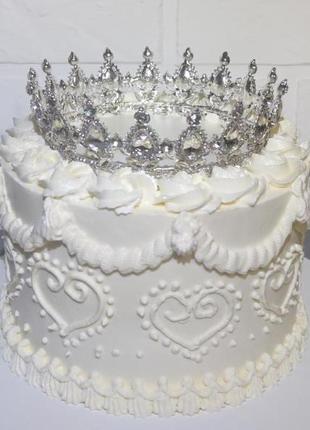 Круглая полного круга корона на торт для прически5 фото