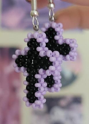 Сережки-хрестики🖤💜
