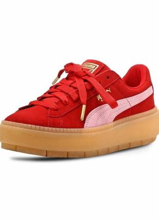 Яскраві кросівки puma suede platform red