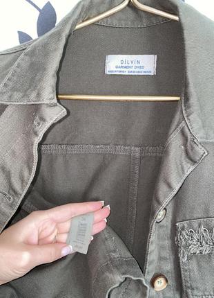 Джинсова куртка піджак жакет хакі zara h&amp;m dilvin джинсовая куртка коронованы куртка хаки пиджак7 фото
