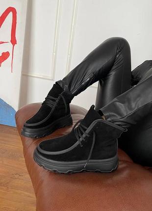 Стильні жіночі черевики, натуральна замша в чорному, беж, капучіно кольорах, 36-41 розміри2 фото