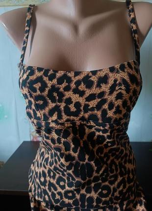 Сексуальне плаття бюстє в лео принт міні леопардове prettylittlething4 фото