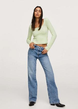 Широкие длинные джинсы от mango, l испания, оригинал5 фото