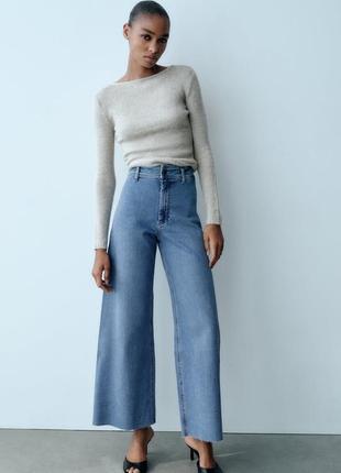Джинсы trf wide leg mid-rise