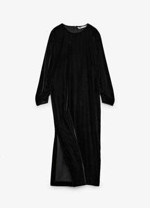 Велюровое платье миди zara