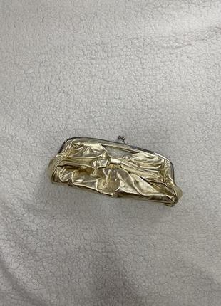 New look золотистый клатч сумочка золотая кошелек