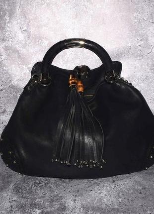 Gucci bamboo indy hobo bag (оригинал женская сумка гучи gg