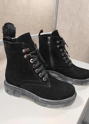 Ботинки женские, демисезонные, замша