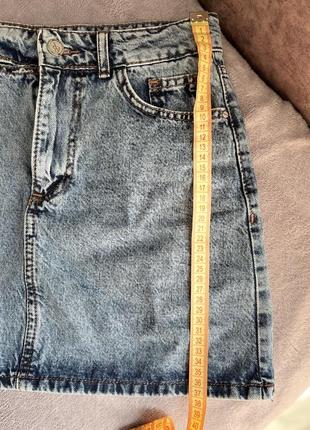 Юбка джинсовая с вырезом3 фото