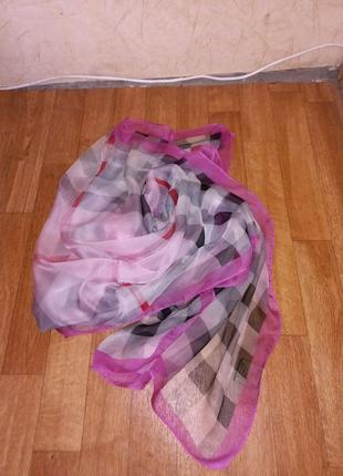 Шовковий шарф палантин burberry1 фото