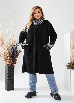 Елегантне жіноче пальто із альпаки на кнопках5 фото