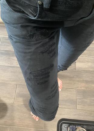 Крутые джинсы скинни черные2 фото