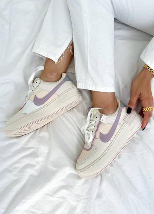 Кроссовки nike air force shadow white purple2 фото