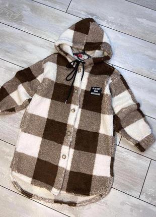 Теплая рубашка тедди для девочек