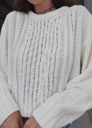Объемный оверсайз свитер крупной вязки3 фото