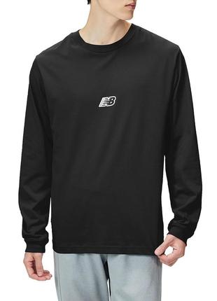 Оригінальний лонгслів new balance essentials long sleeve t-shirt / mt23515