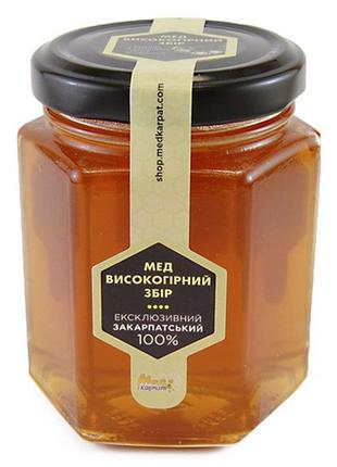 Мед бджолиний натуральний, сорт: "високогорний збір" 240 г