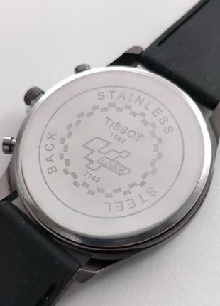 Чорний чоловічий наручний годинник на каучуковому ремінці, відображення дати5 фото