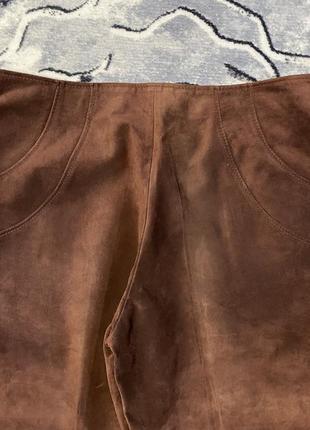 Женские винтажные брюки из натуральной замши valentino6 фото