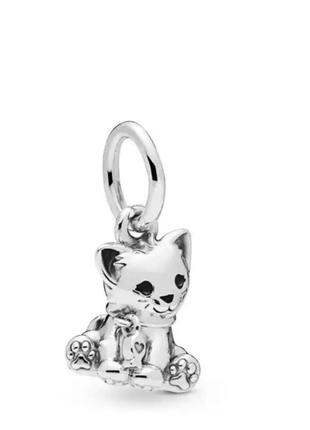 Срібний шарм-підвіска пандора кошеня та собачка 2 по ціні одного