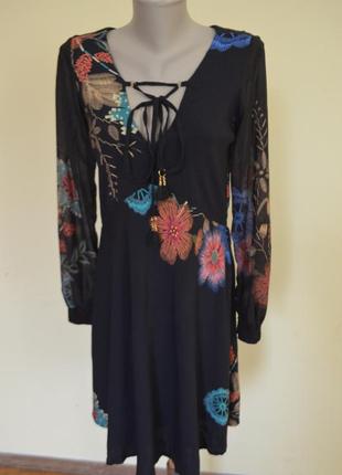 Бомбезное брендовое платье длинный рукав шикарная расцветка1 фото