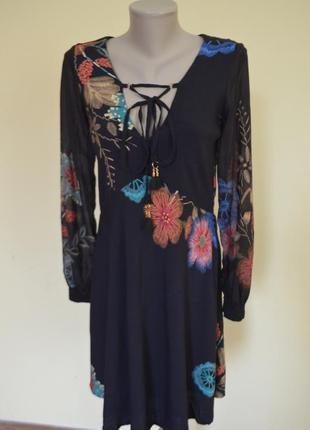 Бомбезное брендовое платье длинный рукав шикарная расцветка2 фото