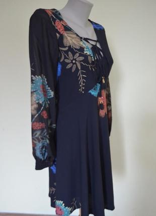 Бомбезное брендовое платье длинный рукав шикарная расцветка4 фото