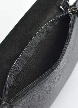Замшева шкіряна маленька жіноча сумка клатч на два відділення, міні сумочка з натуральної шкіри10 фото