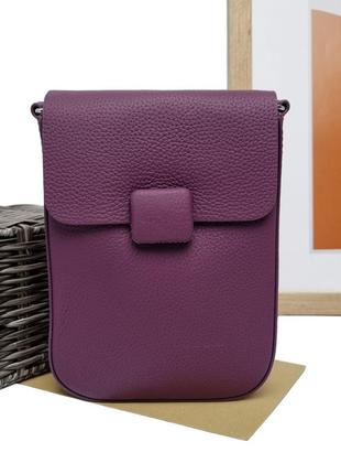 Мини сумка женская натуральная кожа фиолетовый арт.813 purple vivaverba україна - (китай)