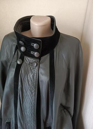 Кожаное женское пальто genuine leather sar dar/ качественное пальто из кожи высокого качества/ винтаж2 фото