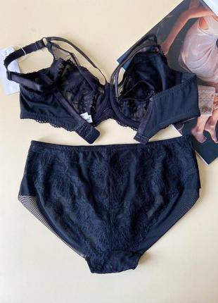 75-80-85-90d жіноча нижня білизна з мереживом та портупеєю чорного кольору комплект на чашку d2 фото