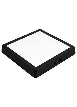 Светильник потолочный светодиодный накладной квадратный (18 w/вт, 6400k, 1300 lm, ip20, черный) arina-18