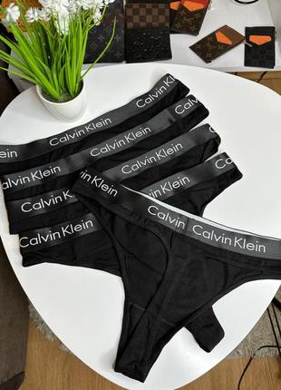 Жіночі трусики-стринги calvin klein empire спідня білизна бавовна, комплект 5 штук, розмір l