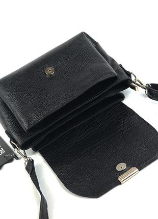 Черная женская маленькая сумка клатч из натуральной кожи и замши, замшевая кожаная мини сумочка6 фото
