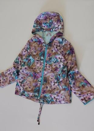 Легкая куртка, ветровка в цветочный принт от bembi украина 4-5 лет7 фото