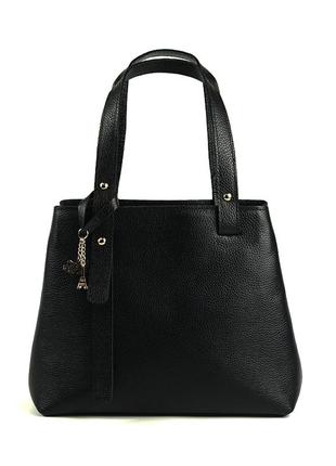 Шкіряна жіноча класична сумка з довгими ручками, молодіжна сумочка з натуральної шкіри4 фото