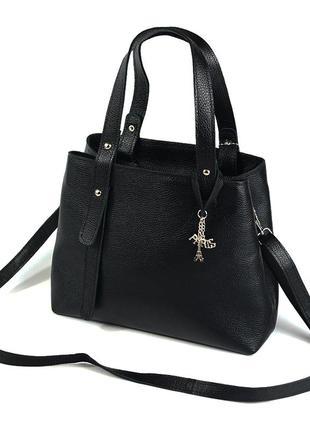 Шкіряна жіноча класична сумка з довгими ручками, молодіжна сумочка з натуральної шкіри6 фото