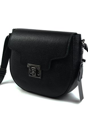 Черная кожаная овальная маленькая сумка кросс-боди через плечо, мини сумочка из натуральной кожи